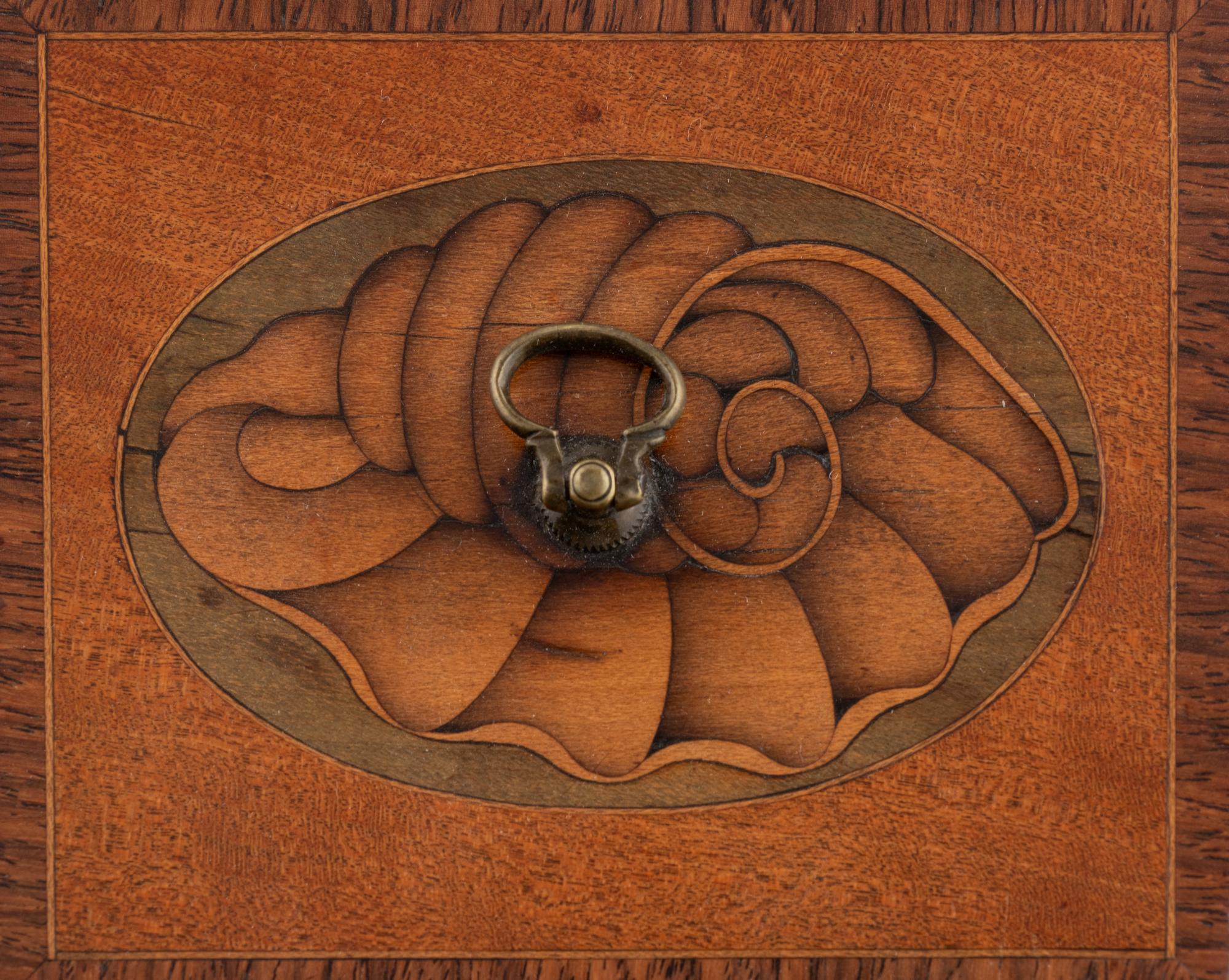 A Group of Three George III Harewood and Marquetry Tea Caddies