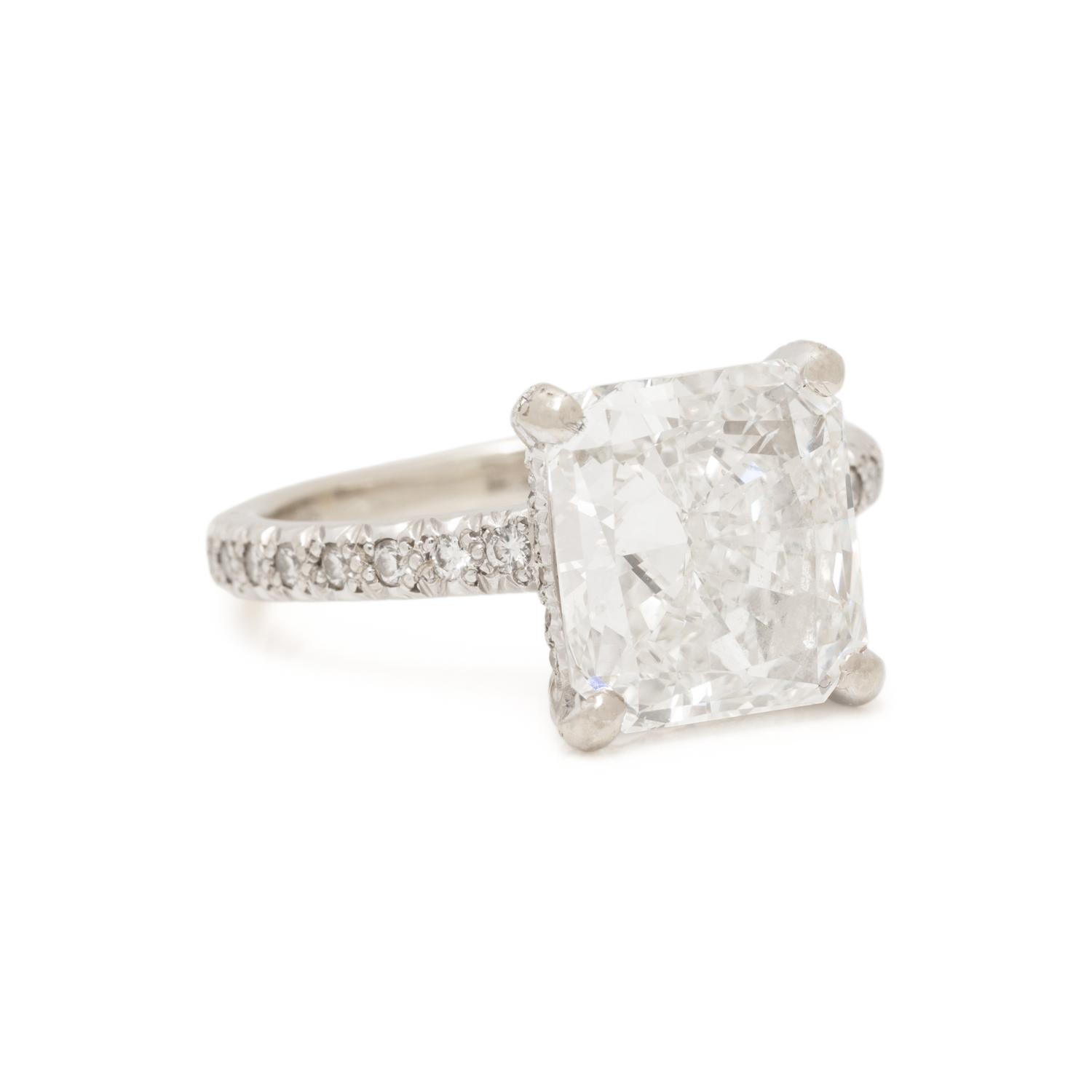 RADIANT CUT DIAMOND AND DIAMOND RING