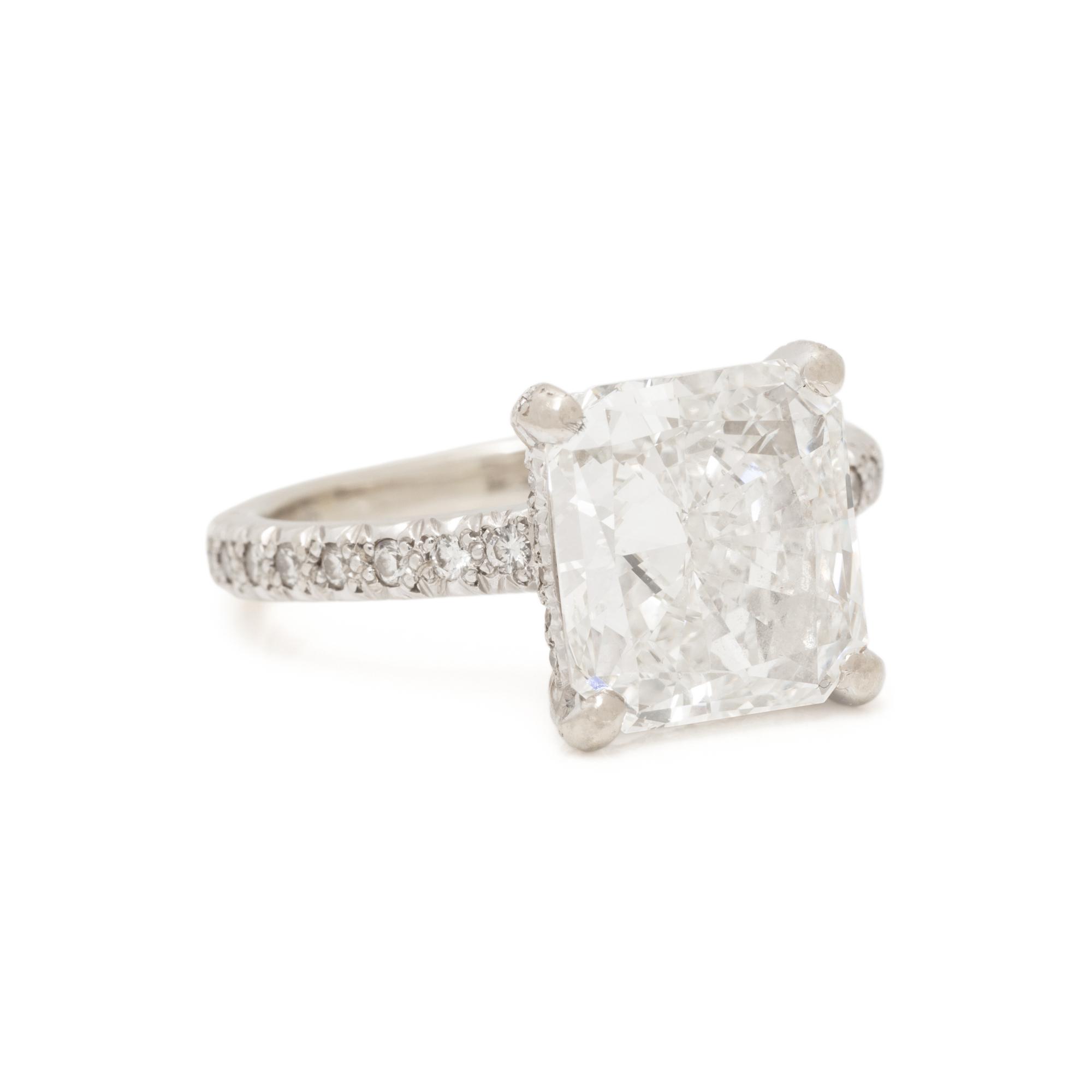 RADIANT CUT DIAMOND AND DIAMOND RING