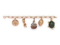 YELLOW GOLD CHARM BRACELET