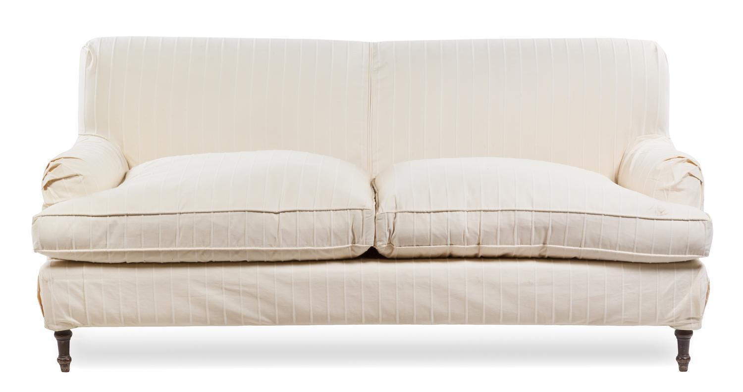 A Custom Slipcovered Bridgewater Style Two-Seat Sofa Height 33 x width 68 x depth 36 inches. — 20TH CENTURY