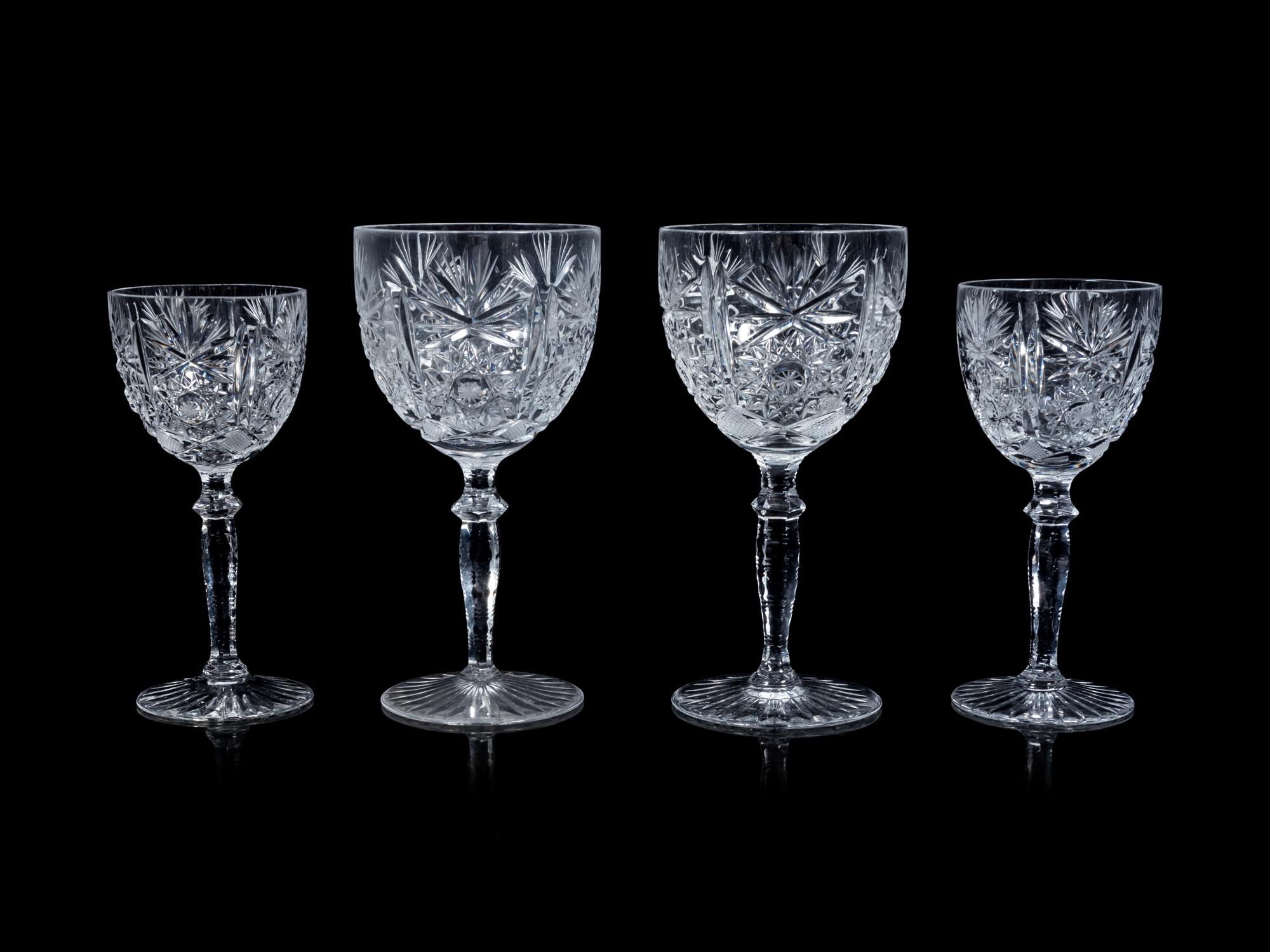 A Collection of Cut Glass Stemware and Other Articles