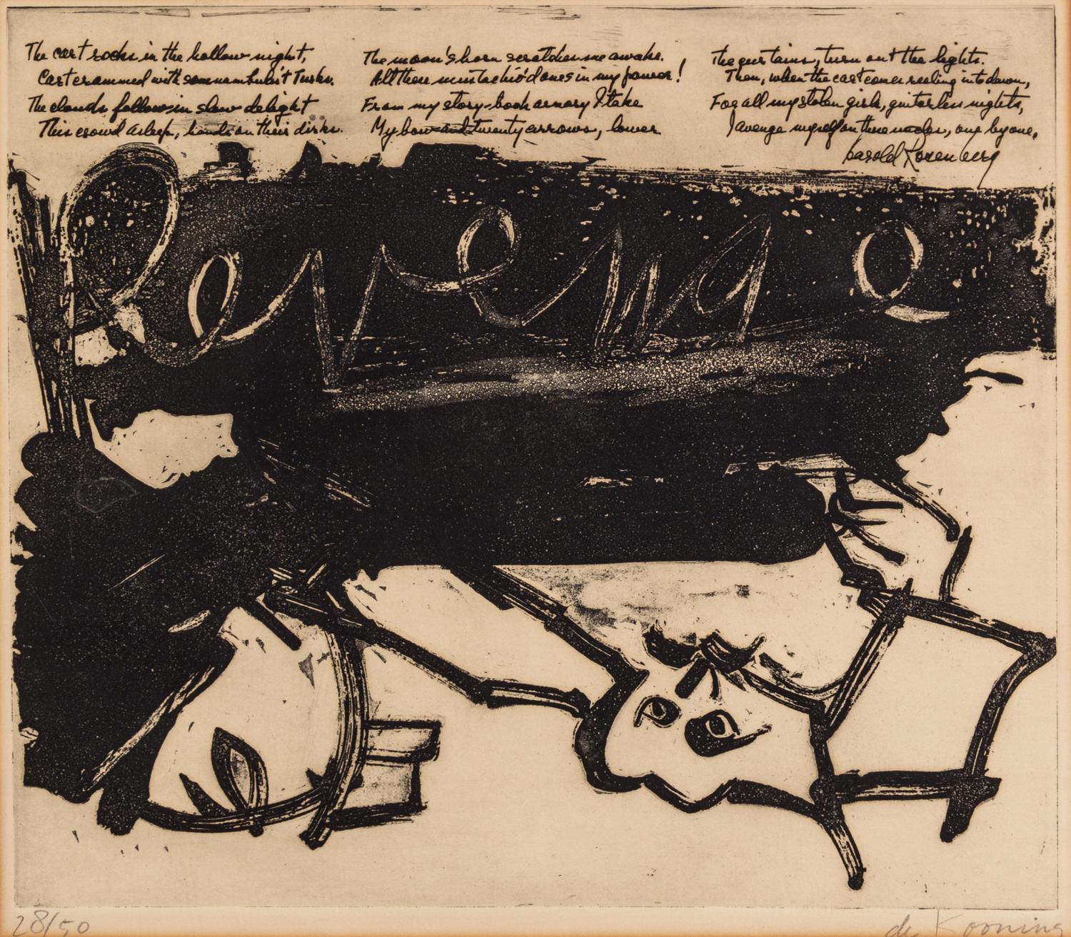 Willem de Kooning, (American, 1923-1997), Revenge (from 21 Etchings and Poems), 1960