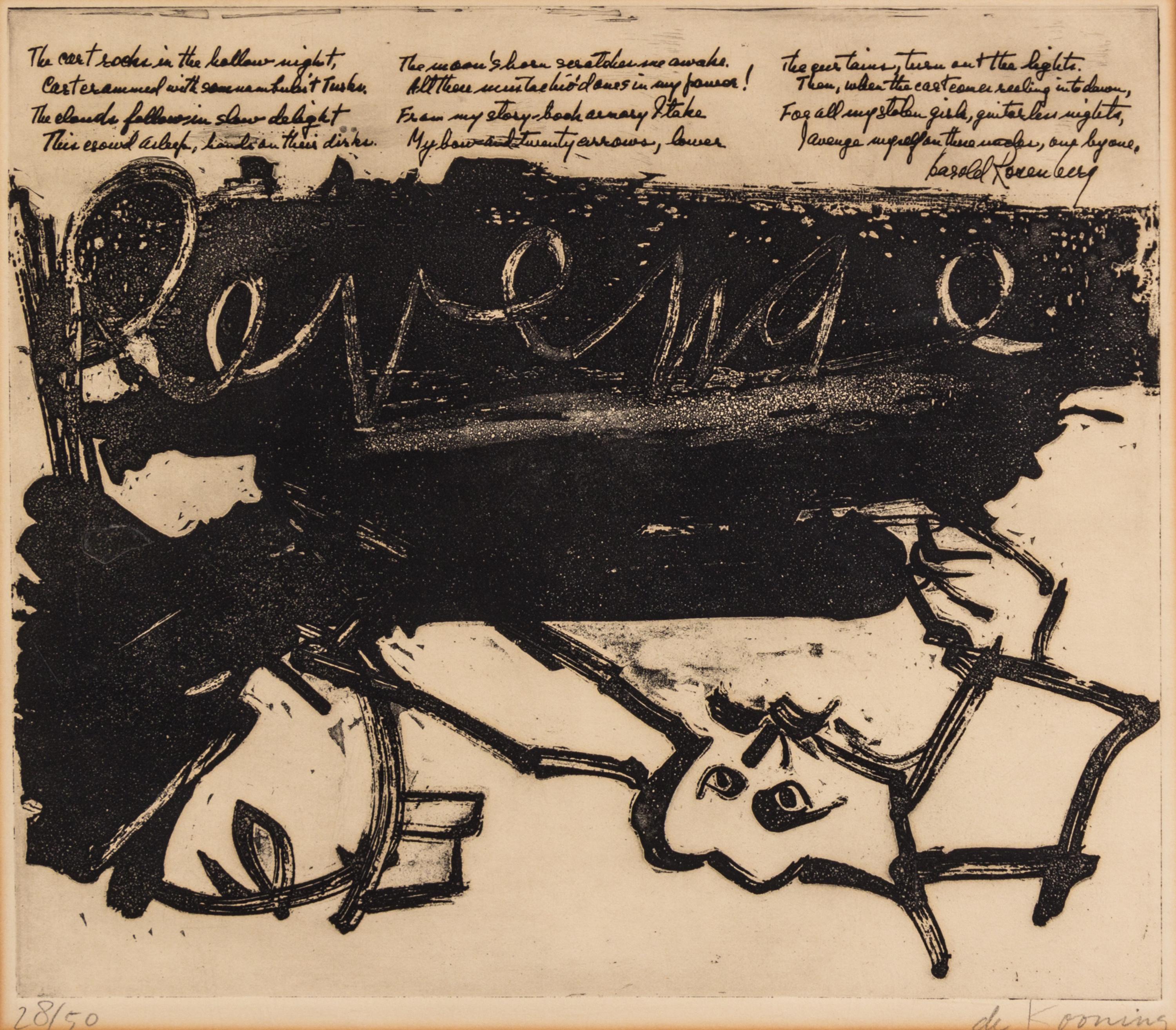 Willem de Kooning, (American, 1923-1997), Revenge (from 21 Etchings and Poems), 1960