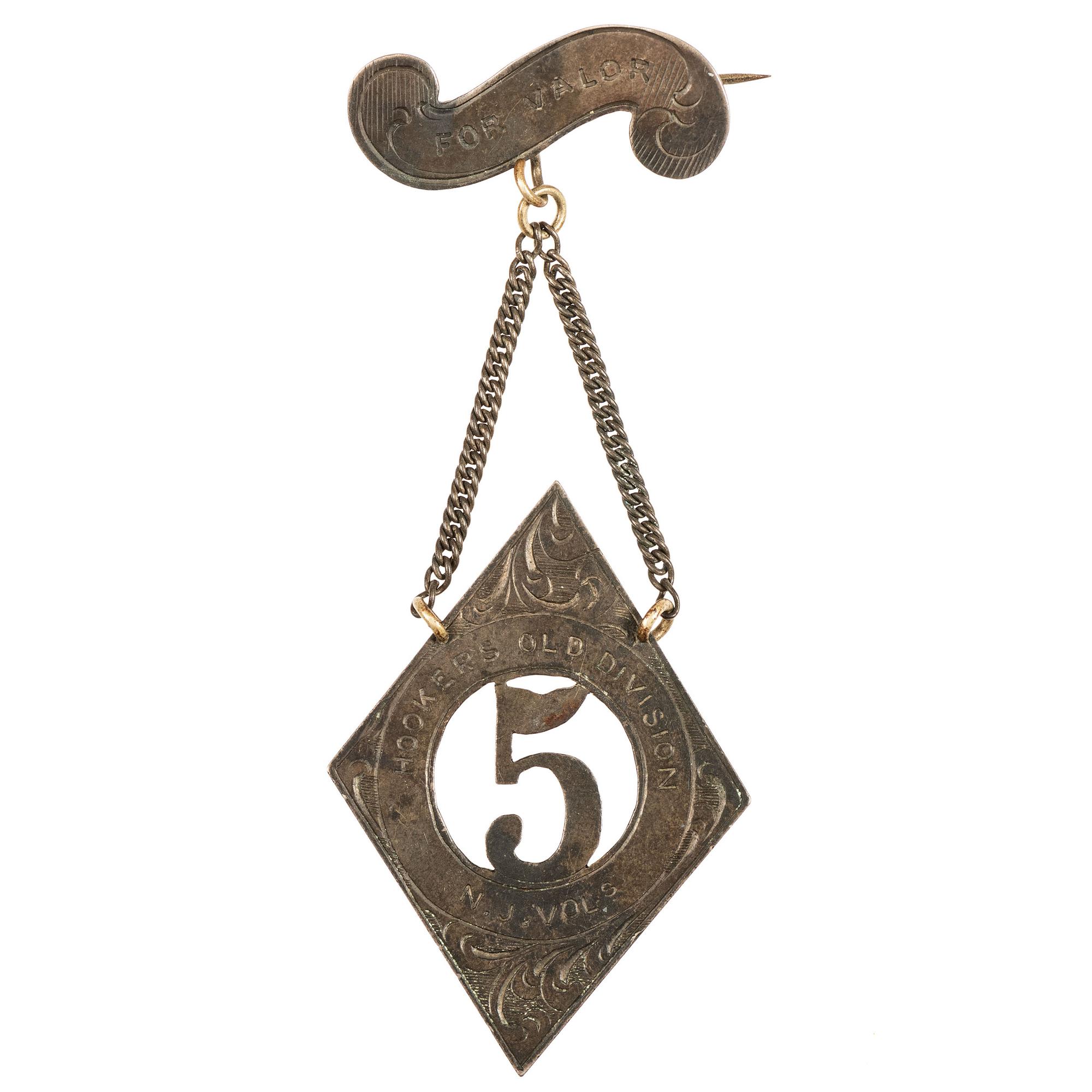 Gettysburg hero Corporal John M. Sutton, Company K, 5th New Jersey Infantry. A group of items highlighted by III Army Corps presentation "For Valor" badge, including:
