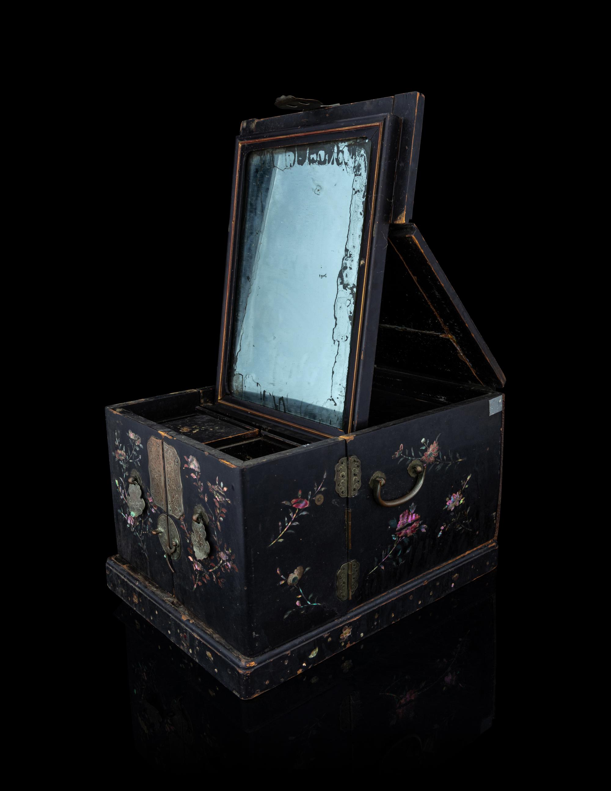 Two Small Chinese Mother-of-Pearl Inlaid Hardwood Chests