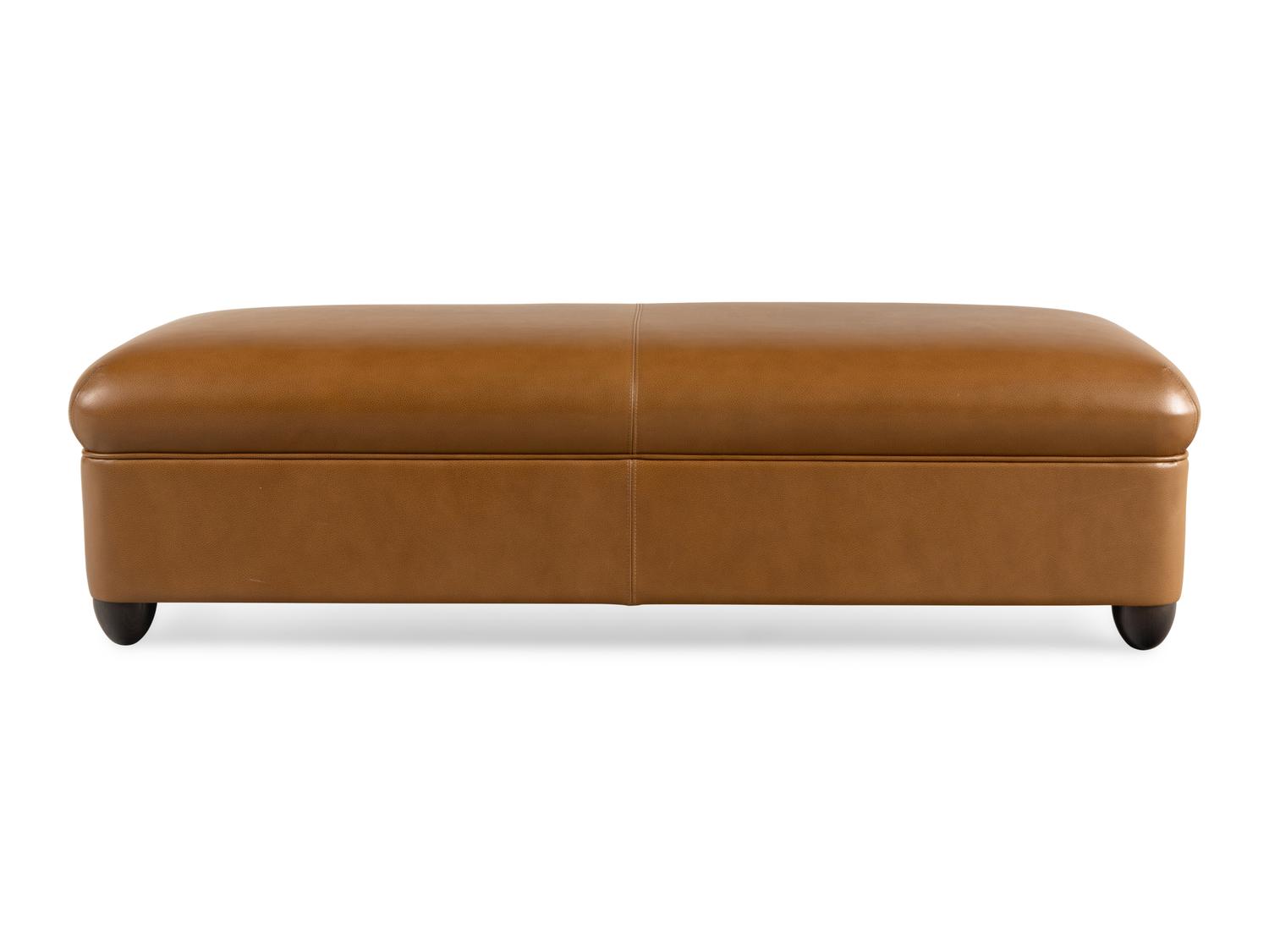 A Contemporary Faux Leather-Upholstered Ottoman