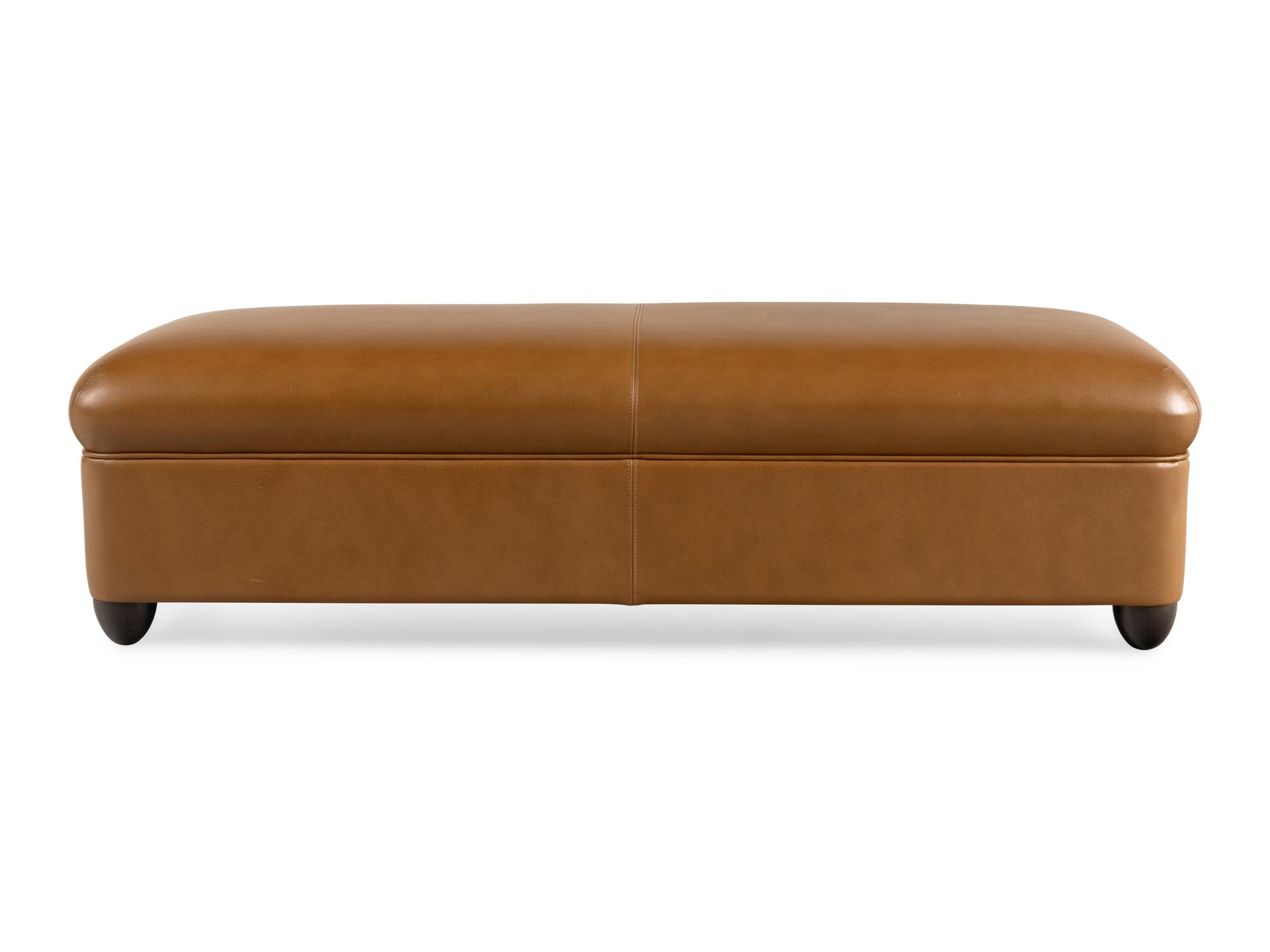 A Contemporary Faux Leather-Upholstered Ottoman