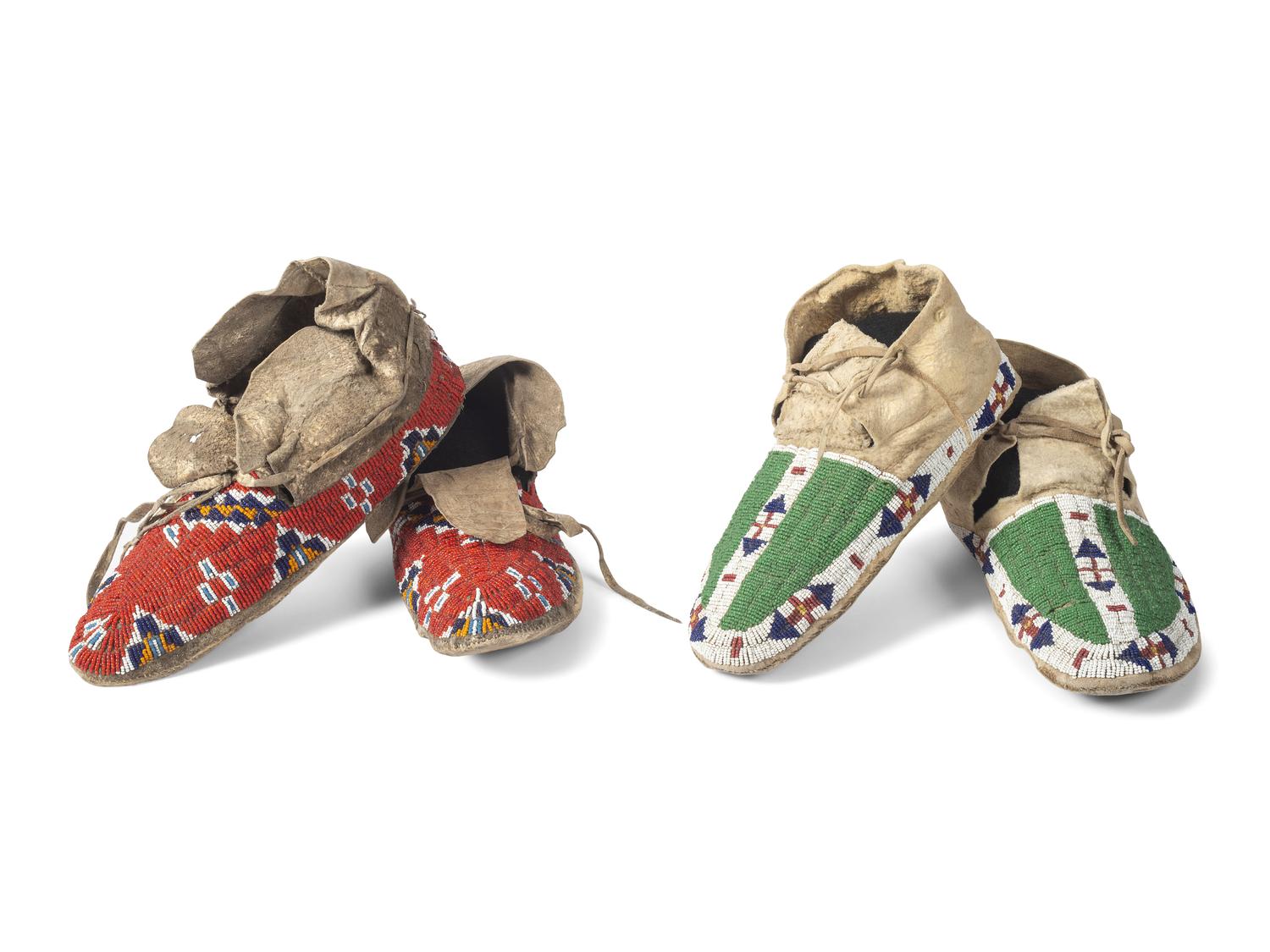 Sioux Beaded Hide Moccasins