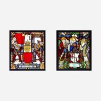 Two Swiss Stained Glass Panels Early 17th century