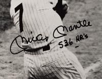 An Exceptional Mickey Mantle Signed Autograph Photograph Inscribed 536 HRs (Beckett Authentication Services 10 Auto Grade),