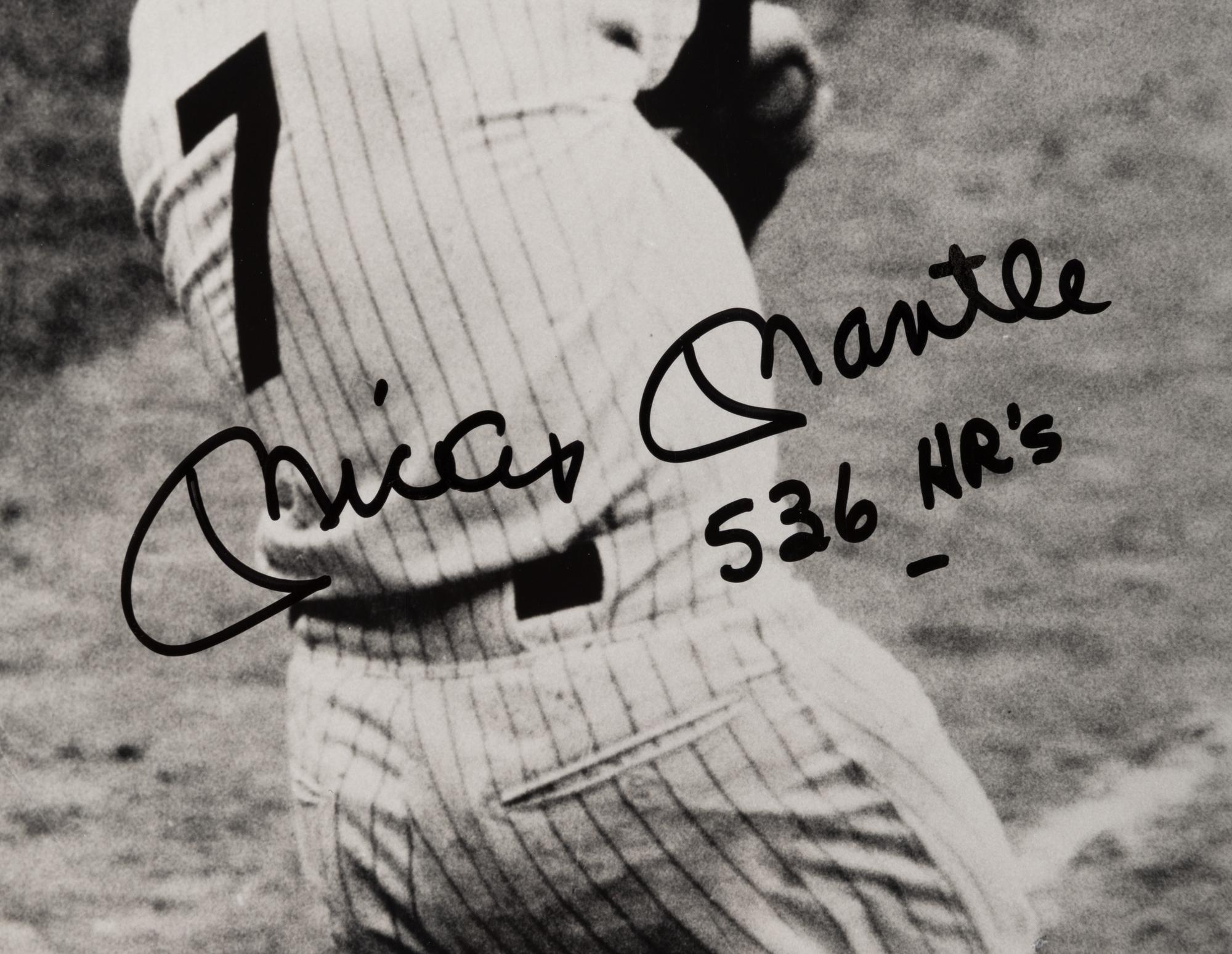 An Exceptional Mickey Mantle Signed Autograph Photograph Inscribed 536 HRs (Beckett Authentication Services 10 Auto Grade),