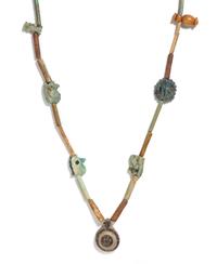 An Egyptian Faience Bead and Amulet Necklace