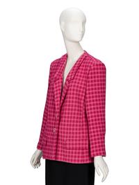 Chanel, Raspberry Plaid Tweed Blazer