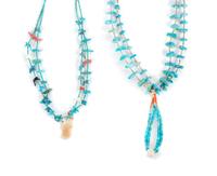 Two Southwestern Turquoise Necklaces Length of largest 24 inches