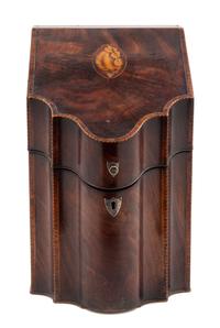 A George III Mahogany Knife Box Height 14 inches. — LATE 18TH/EARLY 19TH CENTURY
