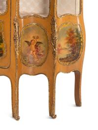 A Louis XV Style Gilt Metal Mounted Painted Vitrine