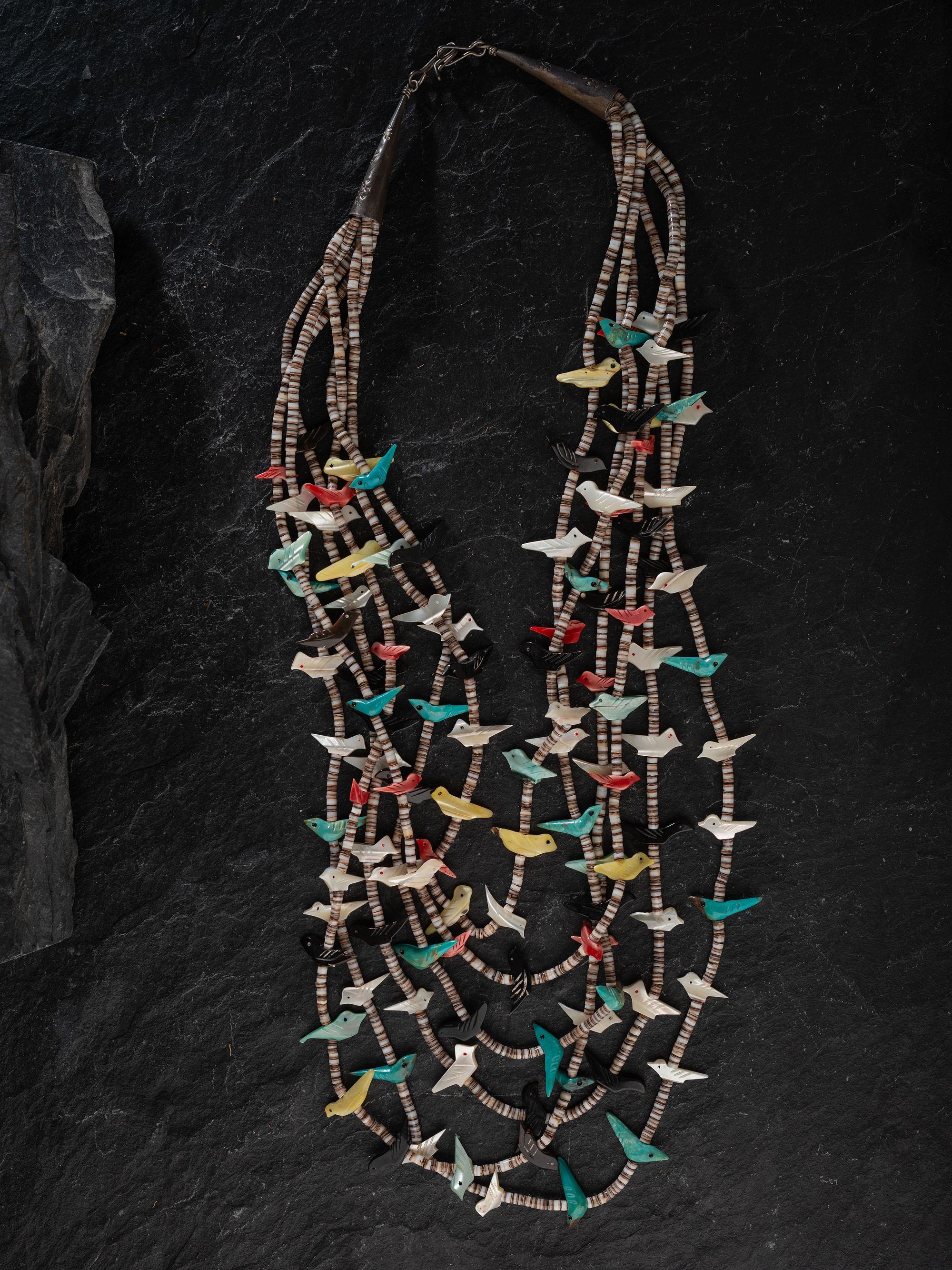 Zuni Multi-strand Fetish Necklace and Earrings