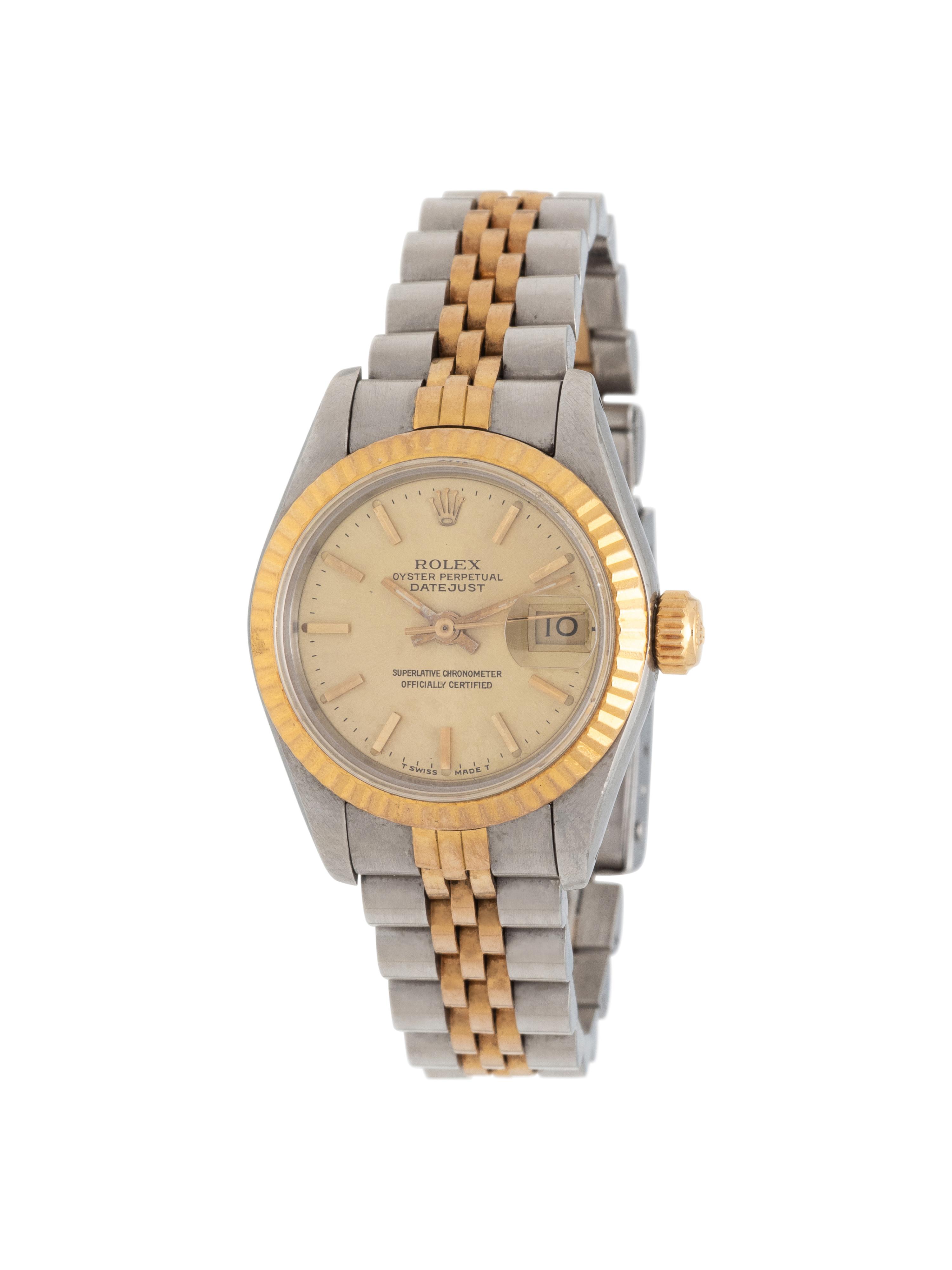 ROLEX, REF. 69173 STAINLESS STEEL AND 18K YELLOW GOLD 'LADY-DATEJUST' WATCH