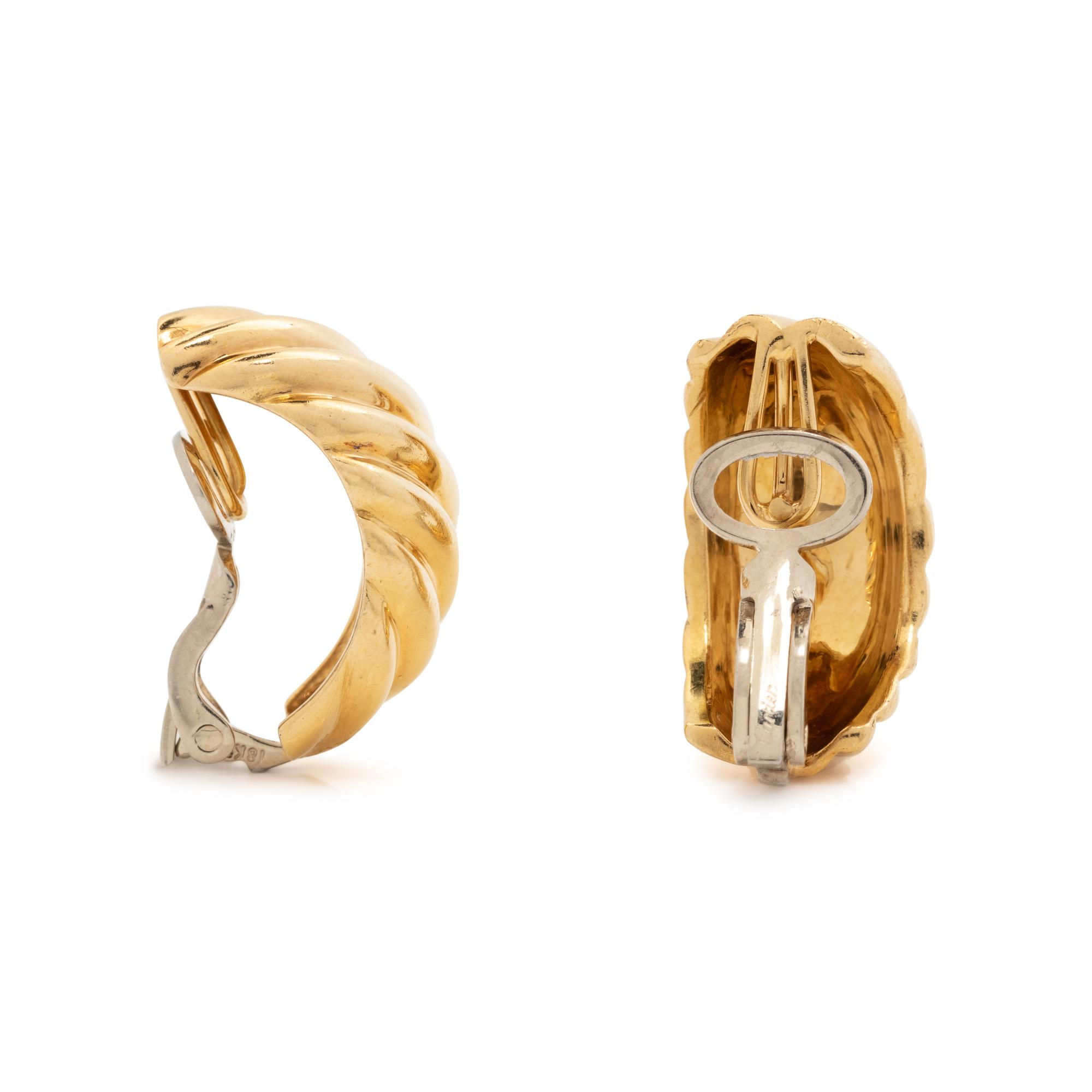 CARTIER, YELLOW GOLD EARCLIPS