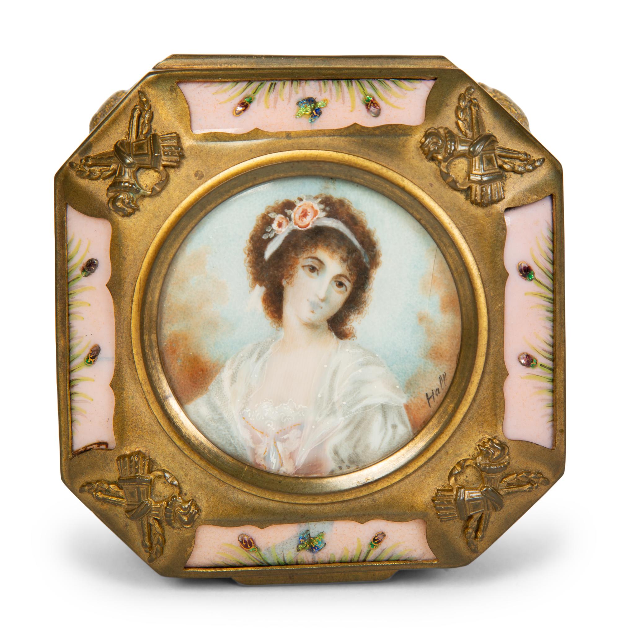 A Gilt Metal Trinket Box — 19th/20th Century