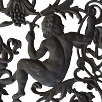 A Cast Iron Decorative Grill 48" W x .5" D x 17" H — France, 20th Century