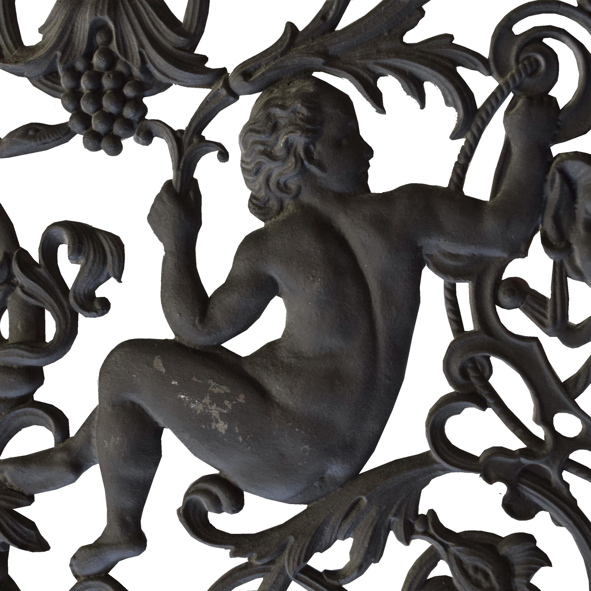A Cast Iron Decorative Grill 48" W x .5" D x 17" H — France, 20th Century
