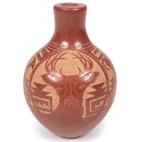 Redware Miniature Sgraffito Jar, Stag