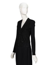 Chanel, Black Suede & Knit Cardigan