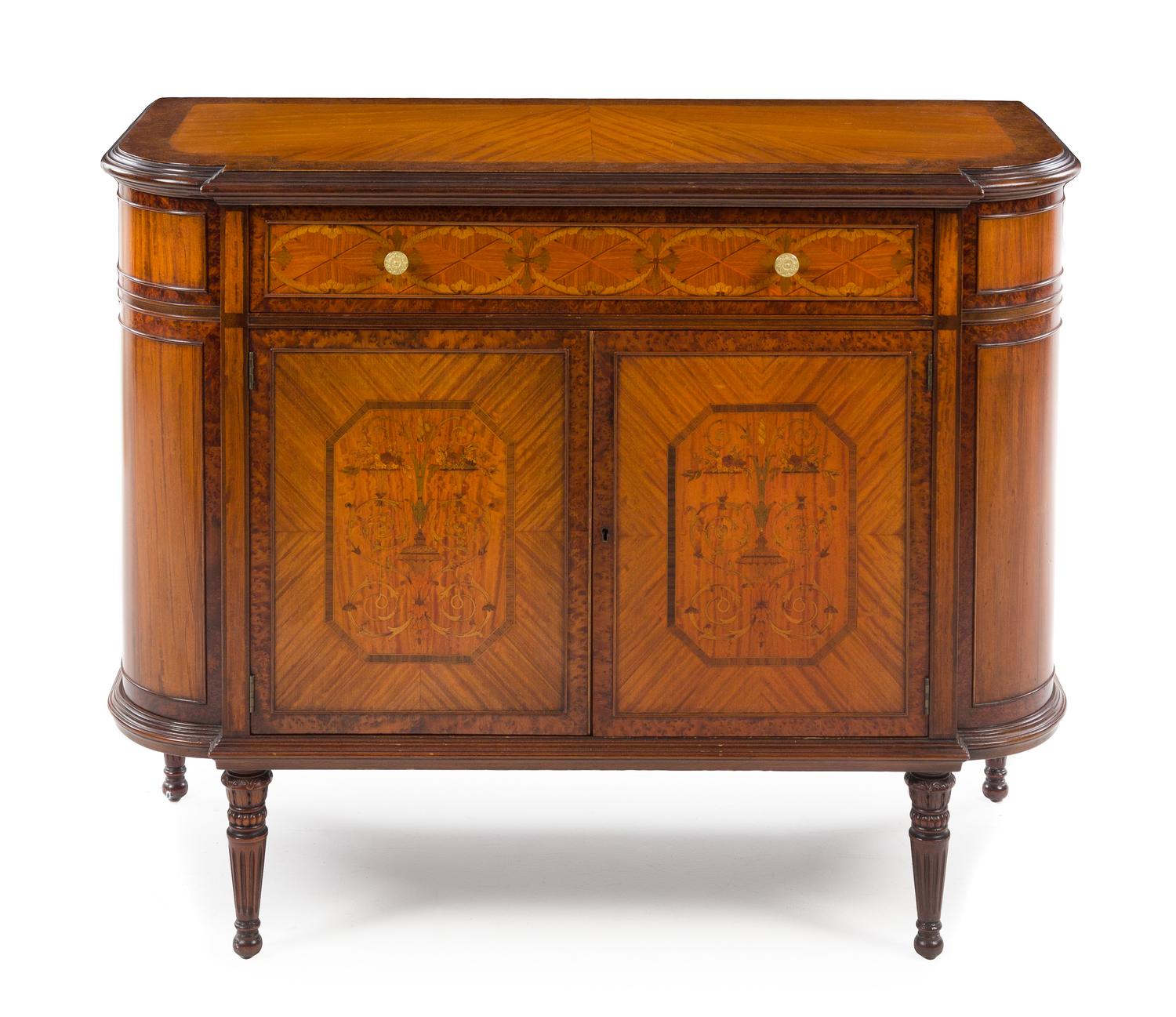 A Louis XVI Style Dining Room Suite Height of china cabinet 64 3/8 inches. — FIRST HALF 20TH CENTURY