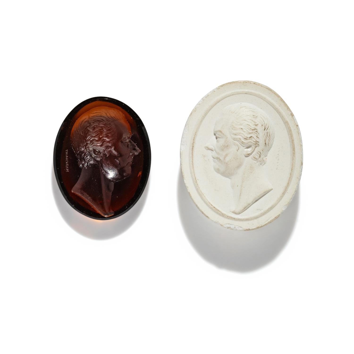 A Neoclassical Glass Paste Intaglio of William Pitt the Elder, 1st Earl of Chatham