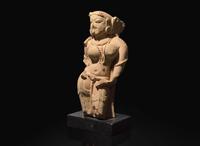 An Indian carved sandstone figure of a celestial maiden, Madhya Pradesh, 11th-12th century 印度砂岩神像 十一或十二世紀