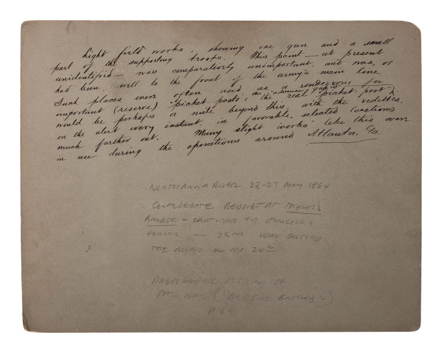 [CIVIL WAR]. A group of 2 photographs with Civil War subject matter, incl. General Ferrero with officers of the IX Corps at Petersburg and Union troops occupying a Confederate redoubt on the North Anna River.