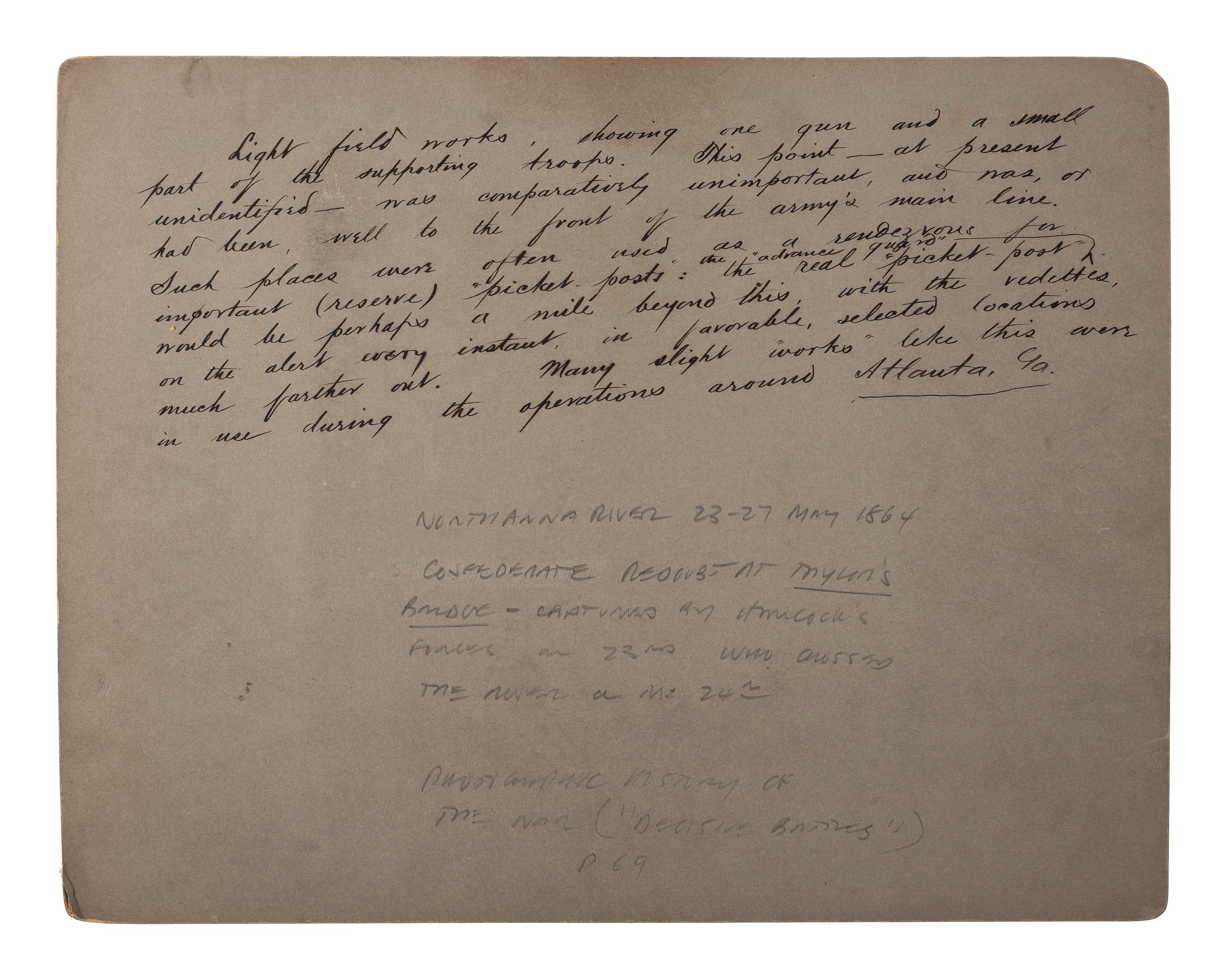 [CIVIL WAR]. A group of 2 photographs with Civil War subject matter, incl. General Ferrero with officers of the IX Corps at Petersburg and Union troops occupying a Confederate redoubt on the North Anna River.