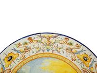 A Pair of Italian Renaissance Style Majolica Glazed Ceramic Chargers