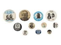 [KING, Martin Luther, Jr. (1929-1968)]. A group of 11 pinback buttons related to Martin Luther King, Jr., SCLC, and CORE.