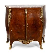 A Louis XV Style Bronze Mounted Marquetry Bar Cabinet