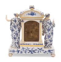 A Meissen Porcelain Mantel Clock