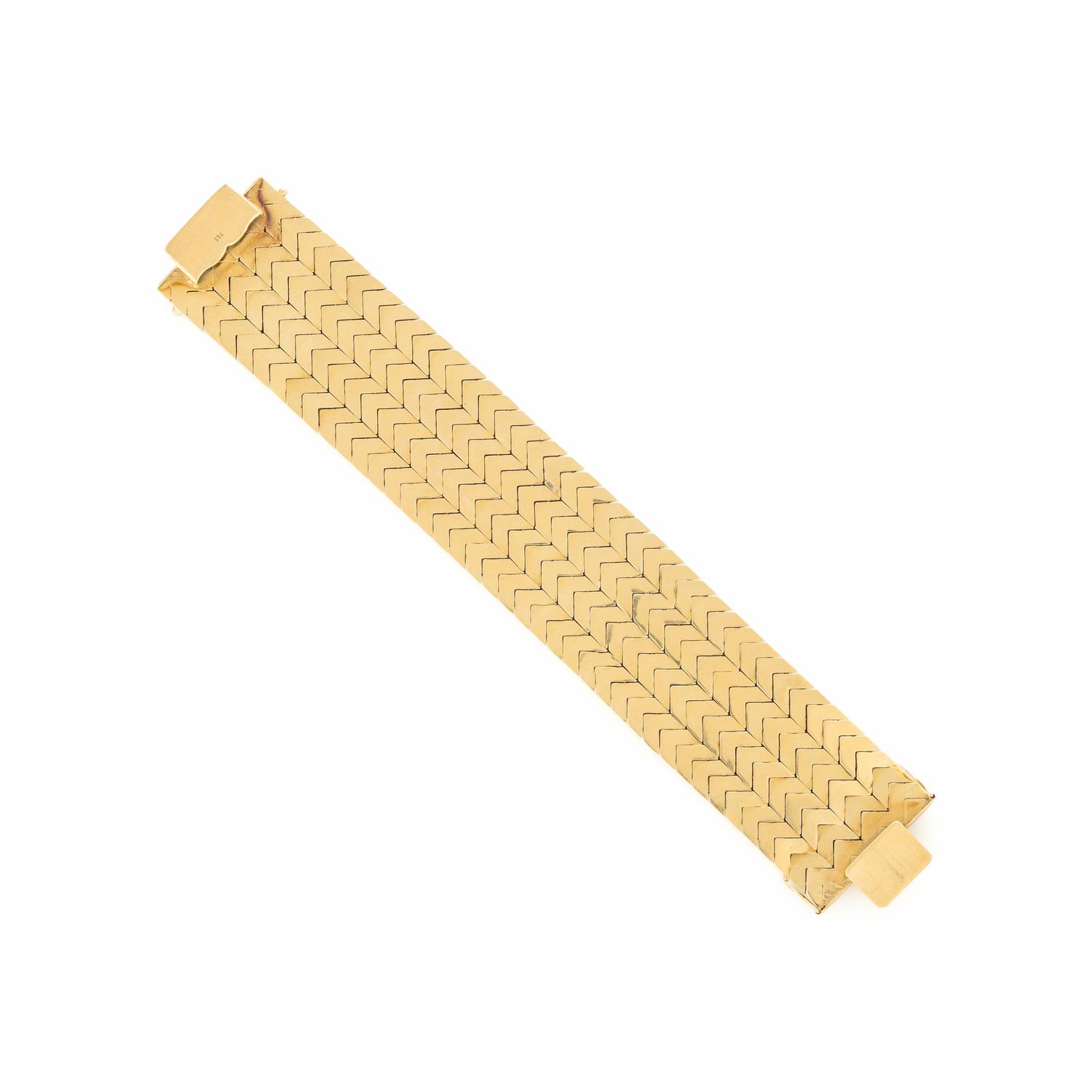 YELLOW GOLD CHEVRON LINK BRACELET