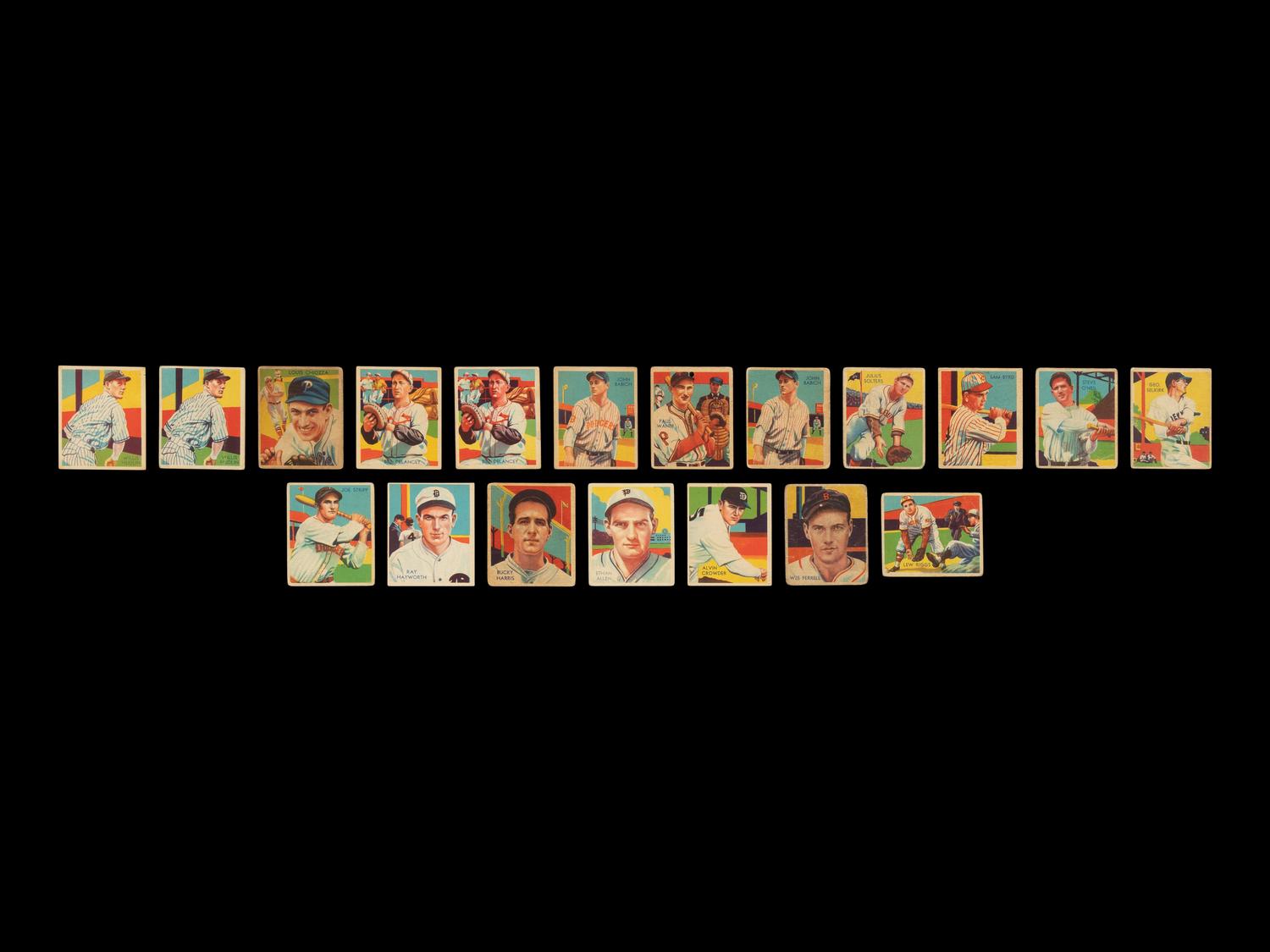 A Partial Set of 1934-36 National Chicle Diamond Stars Baseball Cards (83/108) Including Variations