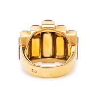 CARTIER PARIS, ART DECO, CITRINE, AND DIAMOND RING