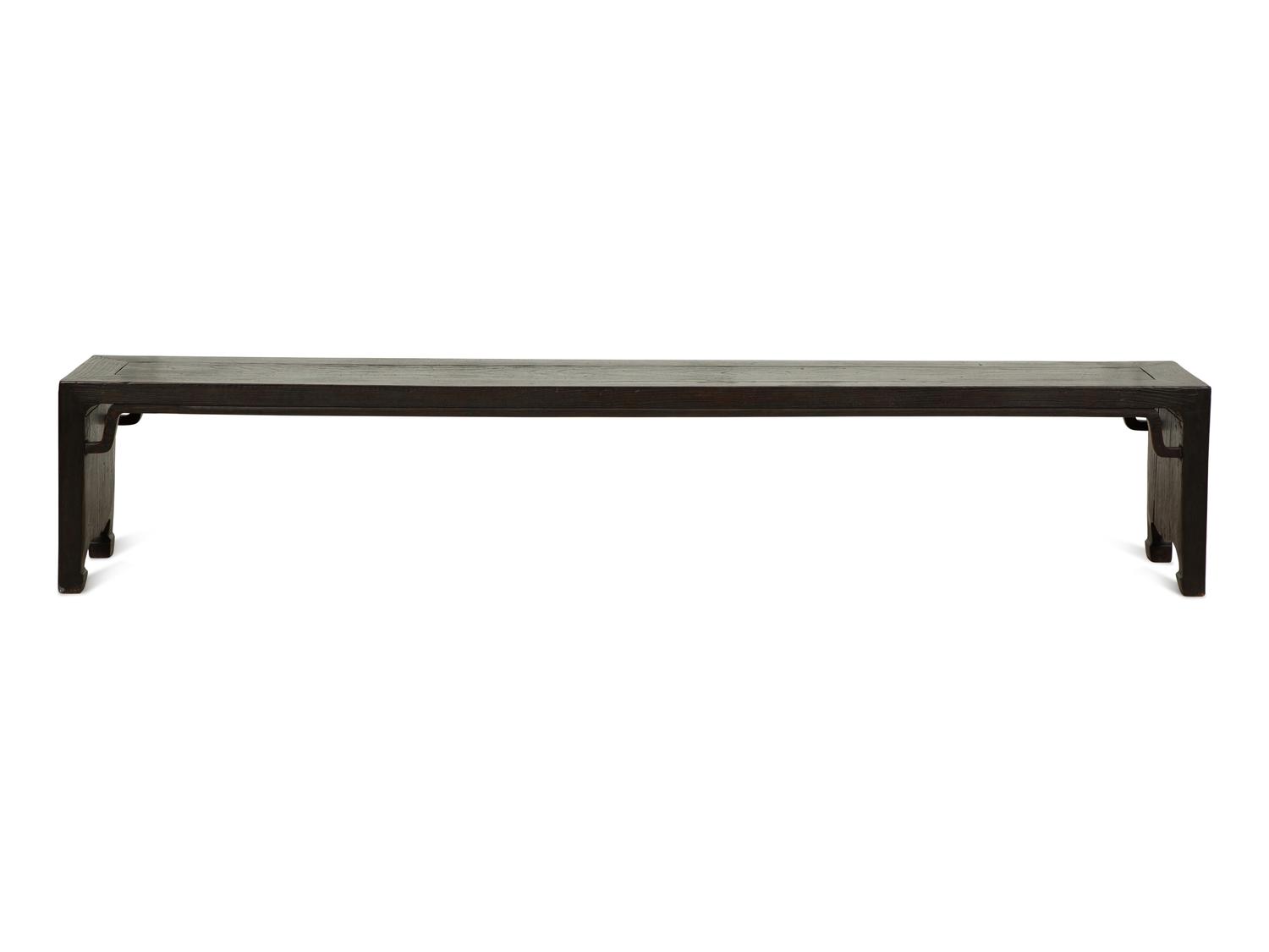 A Chinese Ebonized Hardwood Low Console Table