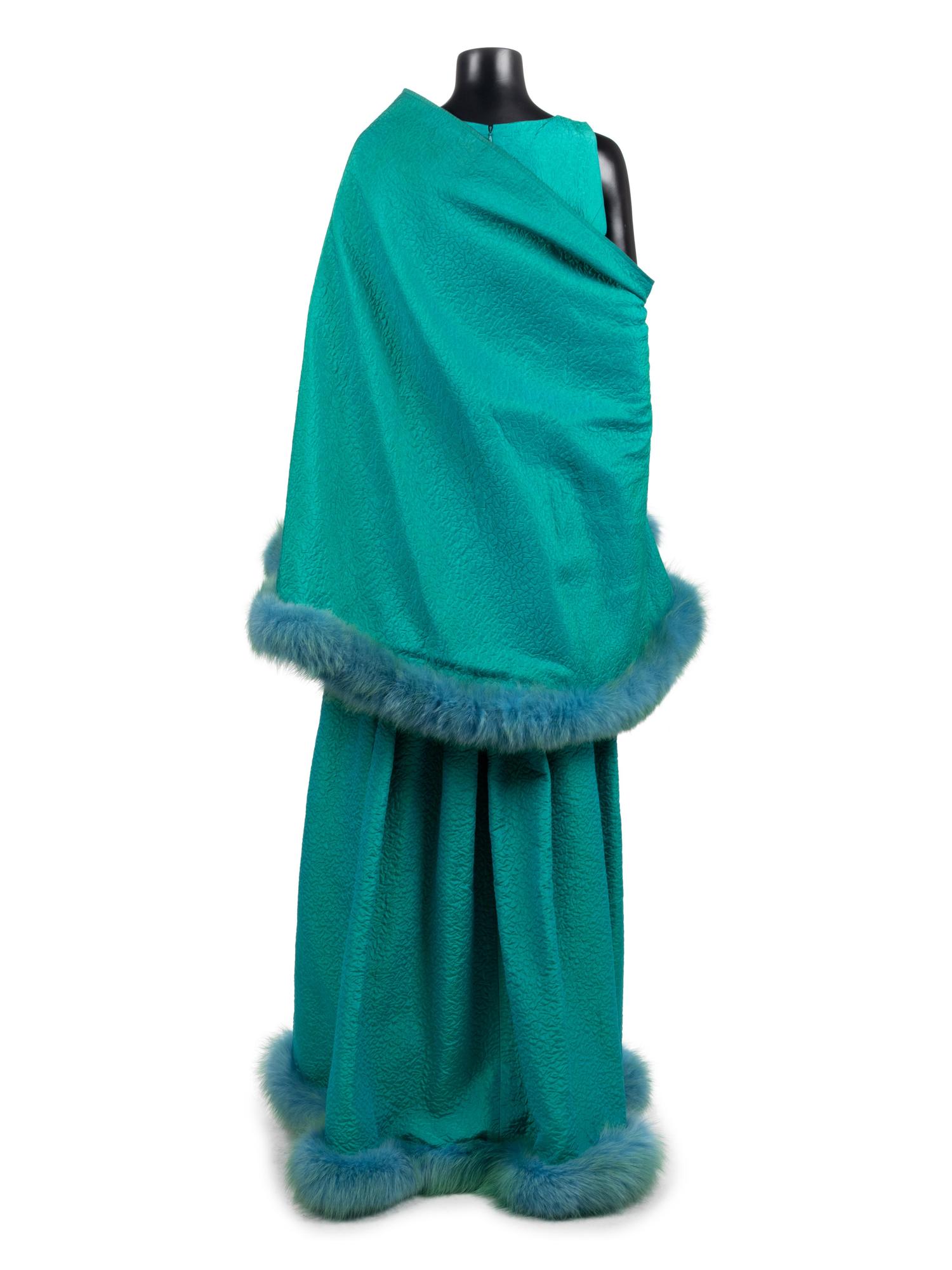 Mario Borsato Evening Dress and Wrap, Trimmed with Fur, 1990s