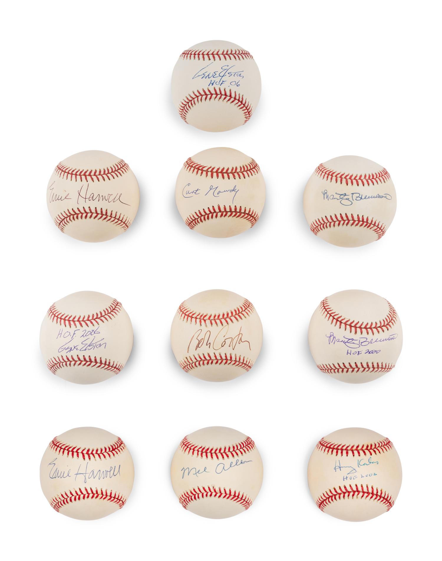 A Group of Hall of Fame Broadcaster Signed Autograph Baseballs