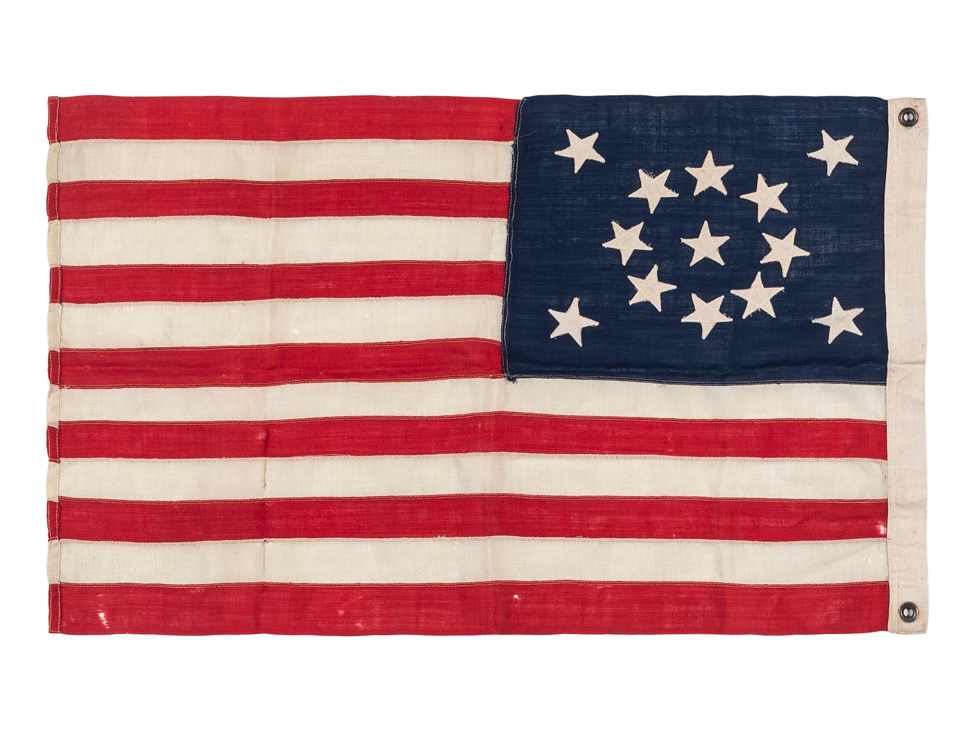[FLAGS]. 13-star American Centennial flag. Ca 1876 or after.