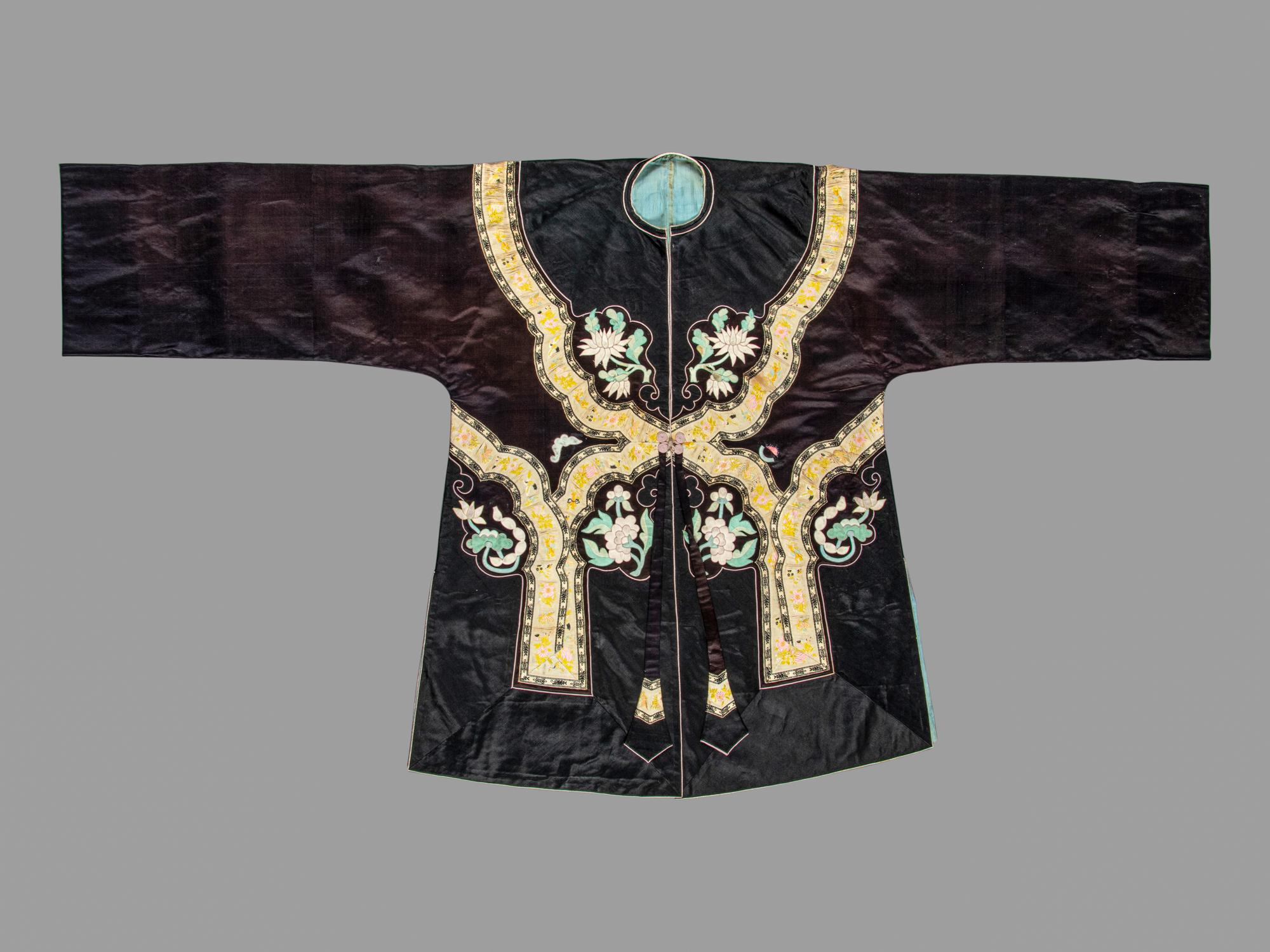 Two Chinese Embroidered Silk Lady's Robes