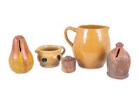 Five Redware Articles