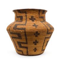 An Apache Olla Basket Height 12 1/2 x diameter 12 inches.