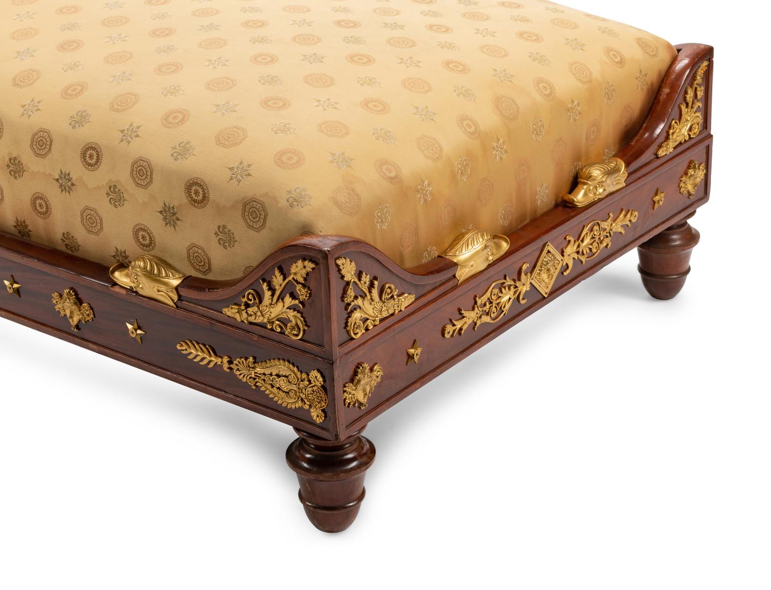 An Empire Style Gilt Bronze Mounted Mahogany Daybed