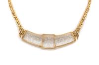 An 18 Karat Yellow Gold and Carved Rock Crystal Demi Parure, Lalaounis, Circa 1970, 52.70 dwts.